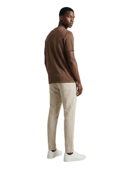 Gianni Lupo T‑shirt homme marron viscose