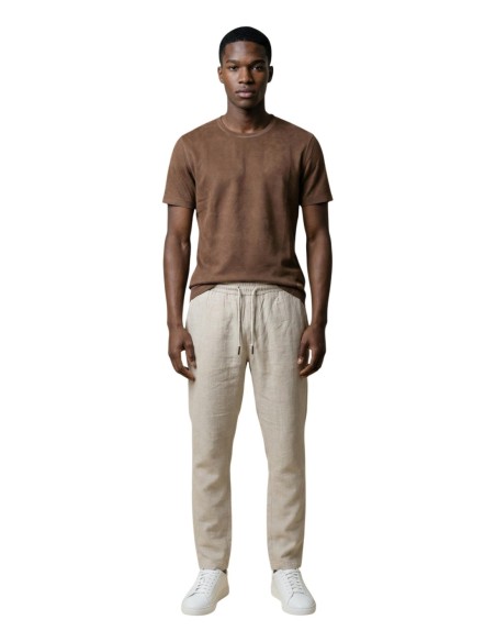 Gianni Lupo T‑shirt homme marron viscose