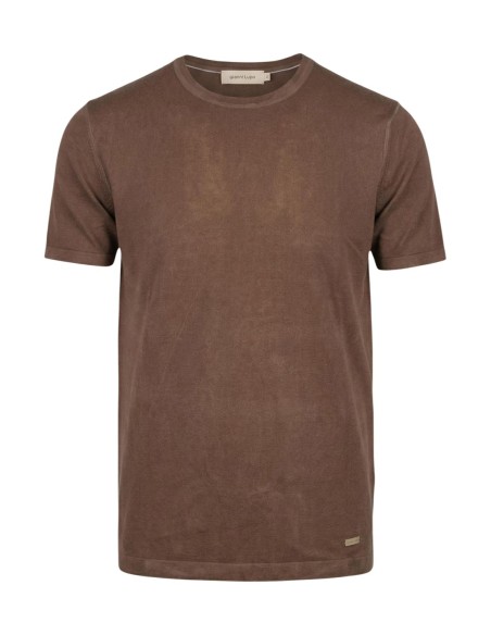 Gianni Lupo T‑shirt homme marron viscose