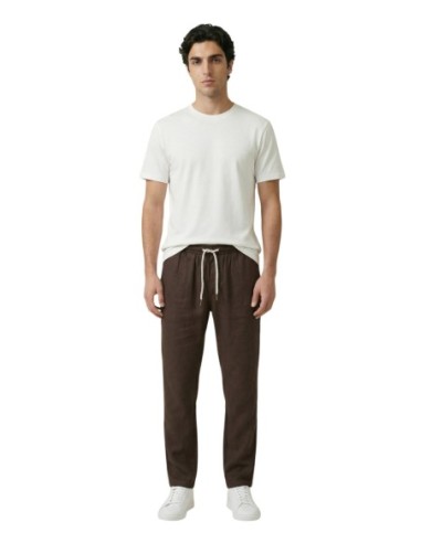 Gianni Lupo Pantalon homme marron lyocell