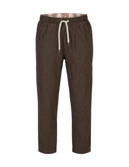 Gianni Lupo Pantalon homme marron lyocell