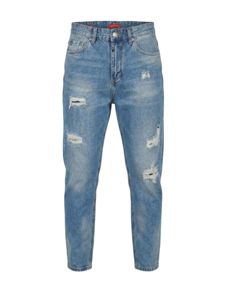 Gianni Lupo Jean homme bleu azur usé