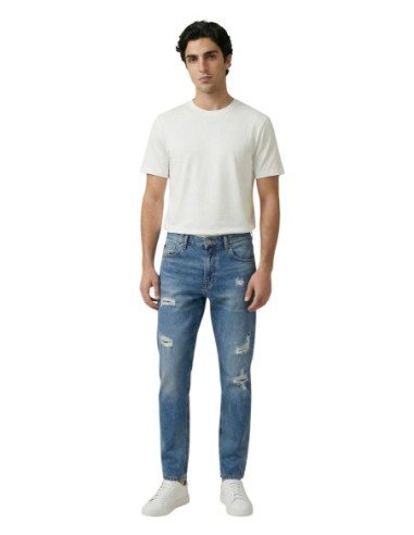 Gianni Lupo Jean homme bleu azur usé