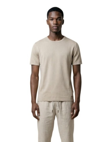 Gianni Lupo T‑shirt homme beige viscose