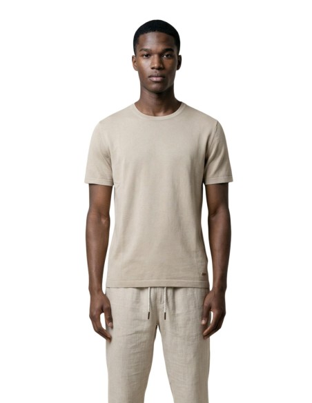 Gianni Lupo T‑shirt homme beige viscose