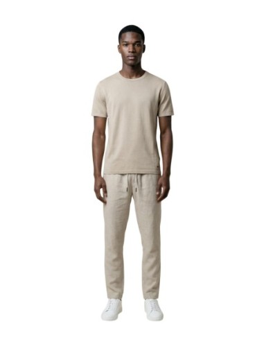 Gianni Lupo T‑shirt homme beige viscose