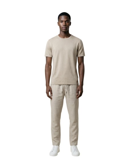 Gianni Lupo T‑shirt homme beige viscose