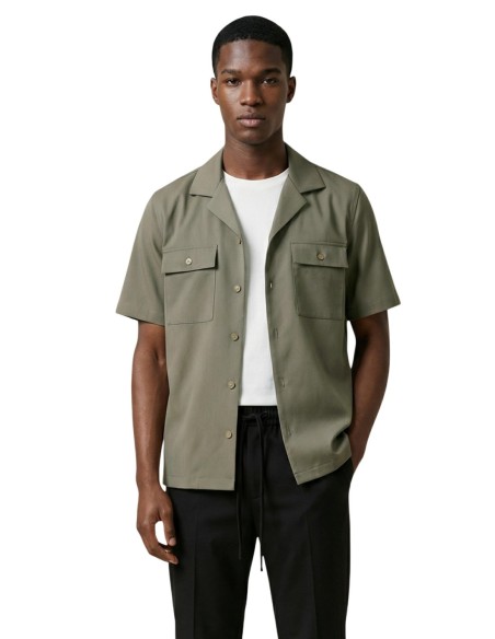 Gianni Lupo Chemise homme verte manches courtes