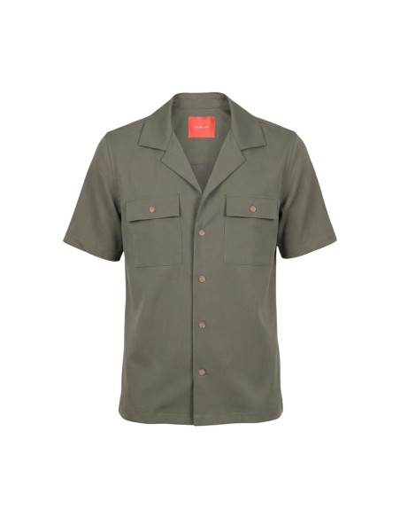Gianni Lupo Chemise homme verte manches courtes