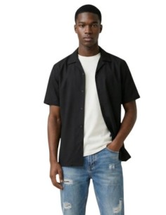 Gianni Lupo Chemise homme noire manches courtes