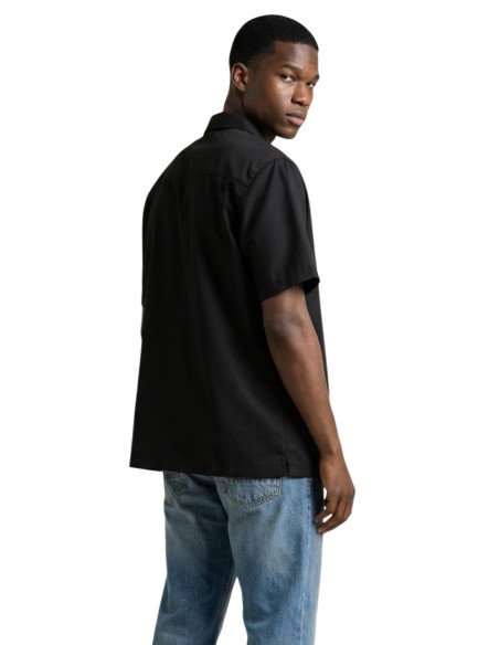 Gianni Lupo Chemise homme noire manches courtes