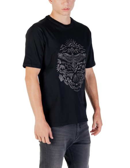 Gianni Lupo T‑shirt homme noir imprimé
