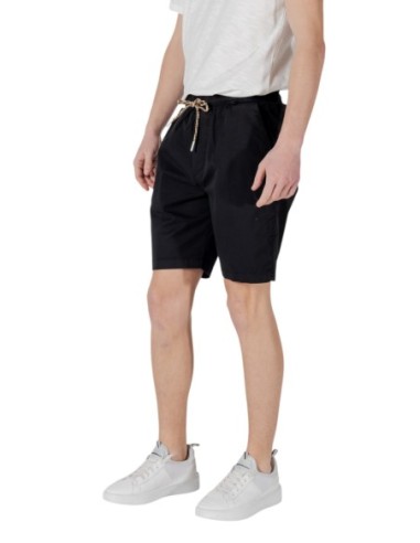 Gianni Lupo Bermuda homme noir coton