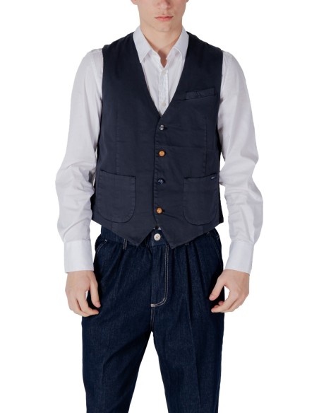 Gianni Lupo Gilet homme bleu coton