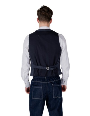 Gianni Lupo Gilet homme bleu coton