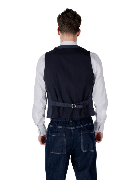 Gianni Lupo Gilet homme bleu coton