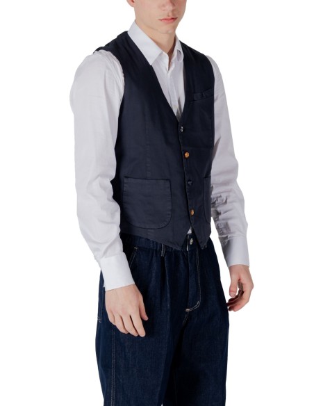 Gianni Lupo Gilet homme bleu coton