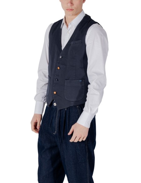 Gianni Lupo Gilet homme bleu coton