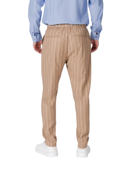 Gianni Lupo Pantalon homme beige rayé