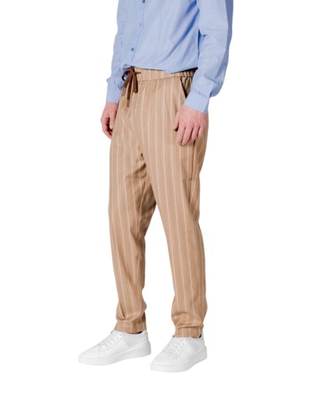Gianni Lupo Pantalon homme beige rayé