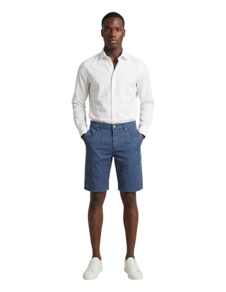 Jeckerson Bermuda homme bleu coton
