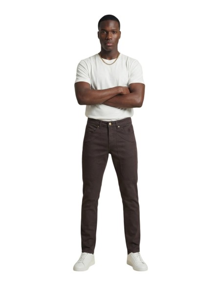 Jeckerson Pantalon homme marron stretch
