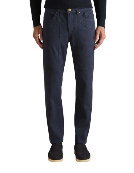 Jeckerson Pantalon homme bleu chenille