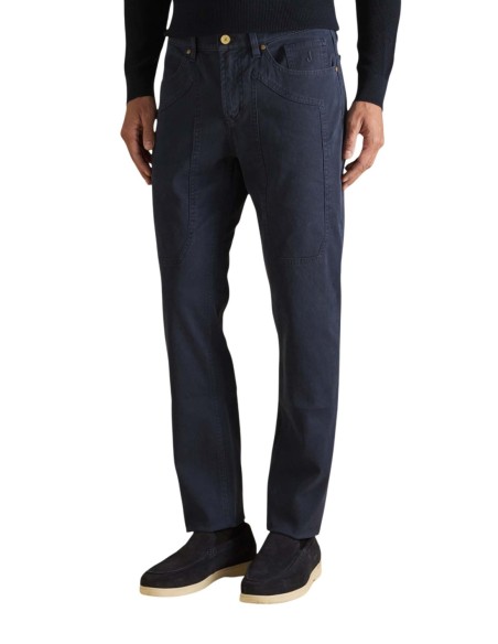 Jeckerson Pantalon homme bleu chenille