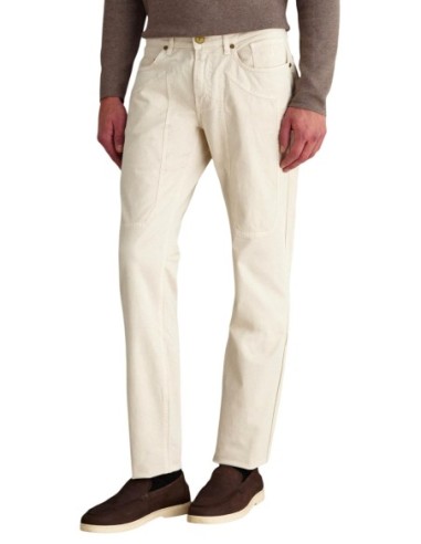 Jeckerson Pantalon homme blanc chenille