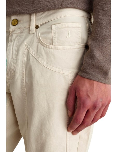 Jeckerson Pantalon homme blanc chenille