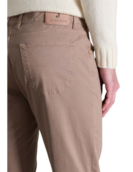 Jeckerson Pantalon homme beige coton stretch