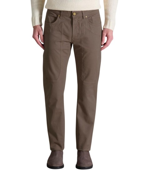 Jeckerson Pantalon homme marron coton stretch