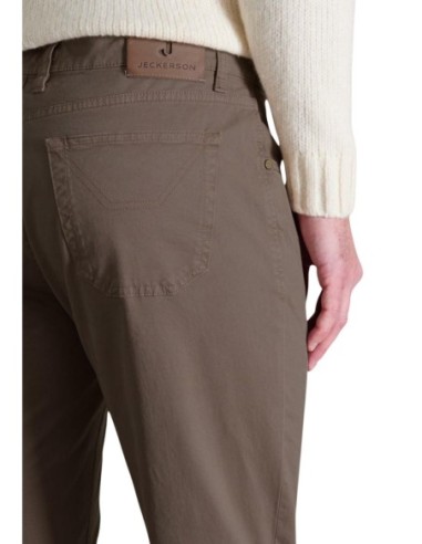 Jeckerson Pantalon homme marron coton stretch
