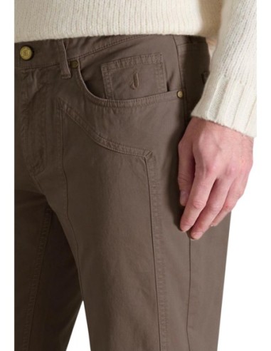 Jeckerson Pantalon homme marron coton stretch