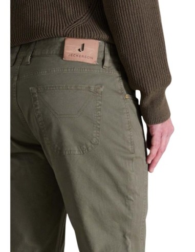 Jeckerson Pantalon homme vert coton stretch