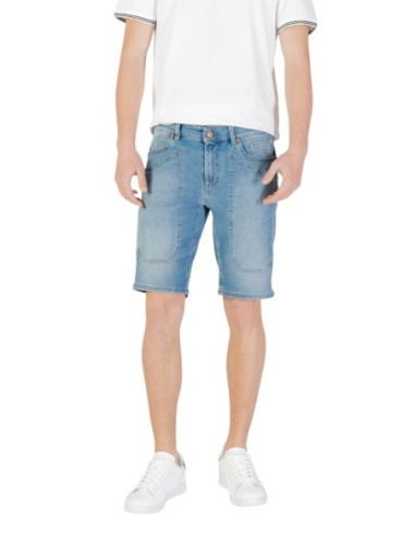 Jeckerson Bermuda homme bleu denim stretch