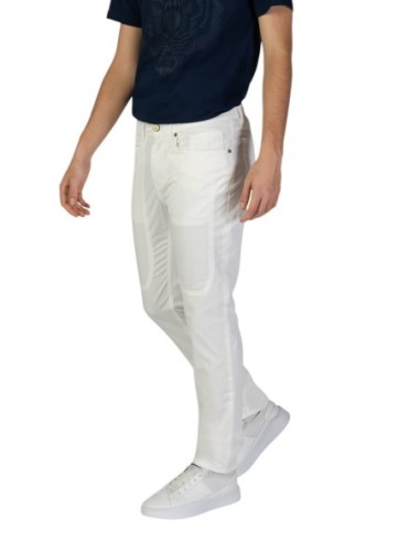 Jeckerson Pantalon homme blanc coton stretch