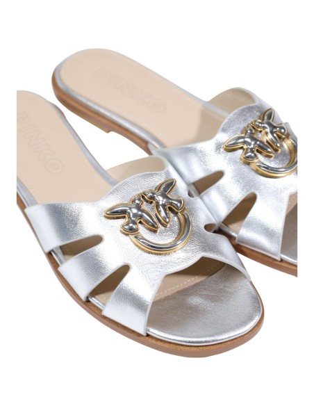 Pinko Mules femme argent cuir