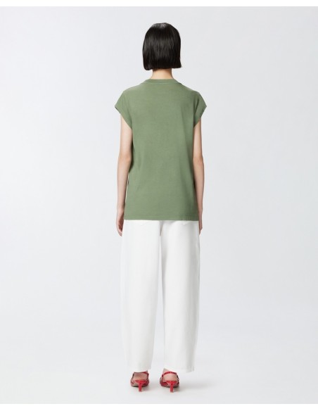 Pinko T‑shirt femme vert imprimé