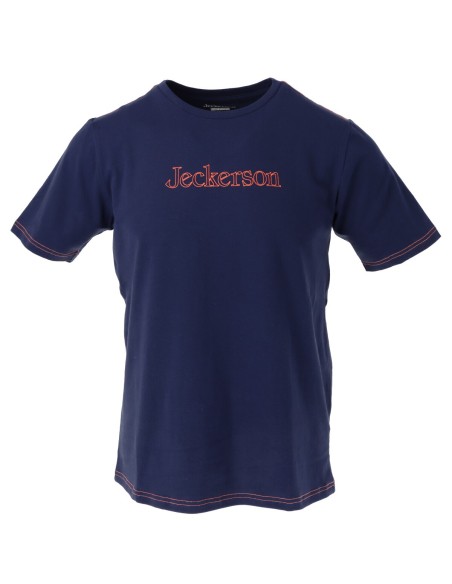 Jeckerson T‑shirt homme bleu imprimé