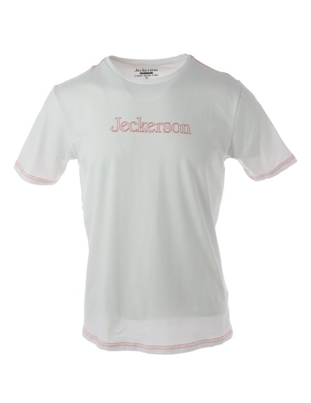 Jeckerson T‑shirt homme blanc imprimé