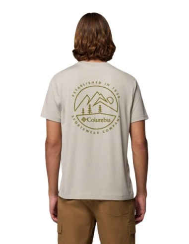 Columbia T-shirt homme beige imprimé