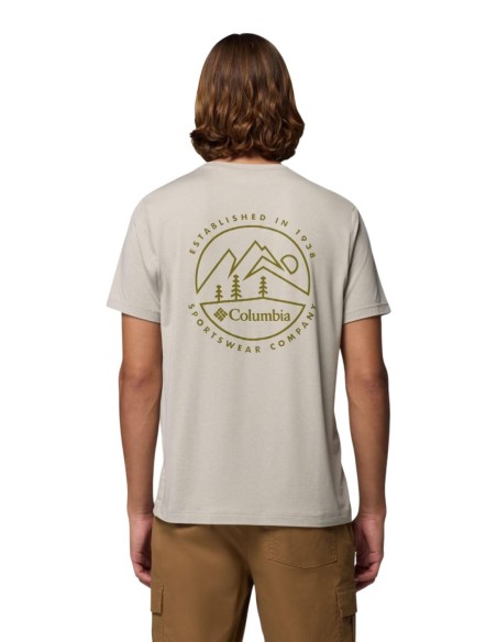 Columbia T-shirt homme beige imprimé