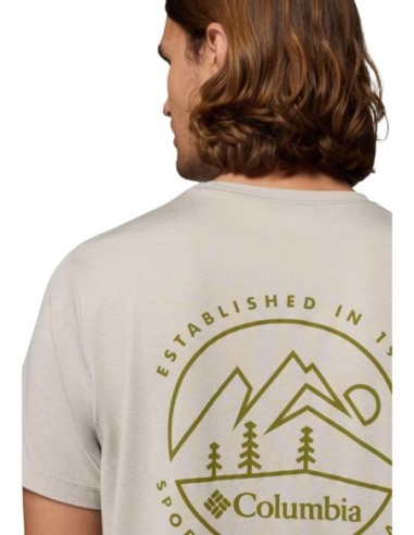 Columbia T-shirt homme beige imprimé
