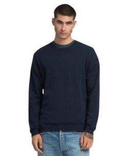 Replay Pull homme bleu coton