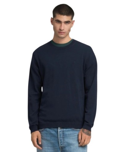 Replay Pull homme bleu coton
