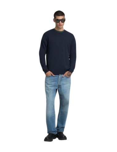 Replay Pull homme bleu coton