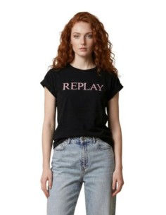 Replay T-shirt femme noir imprimé