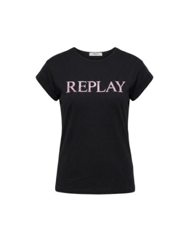 Replay T-shirt femme noir imprimé