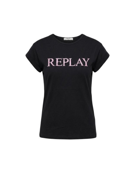 Replay T-shirt femme noir imprimé